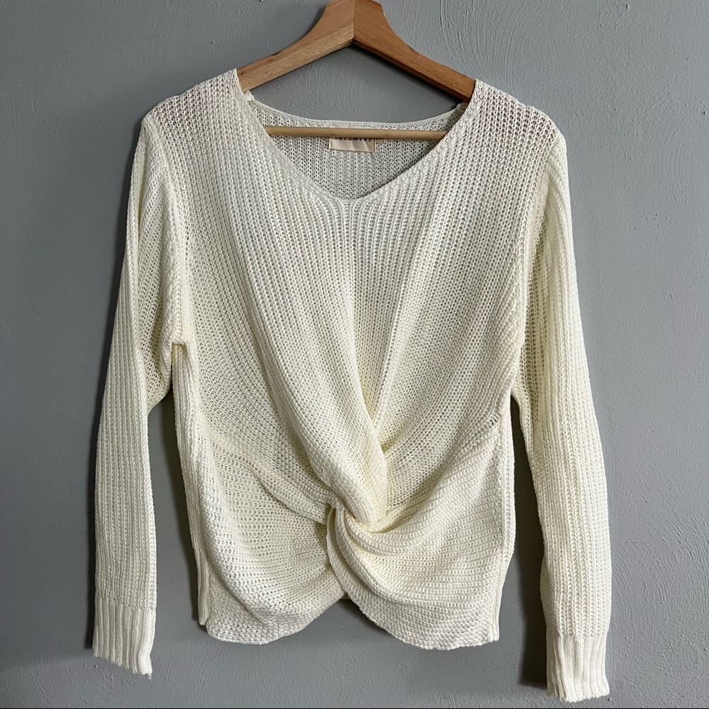 Cream knotted sweater